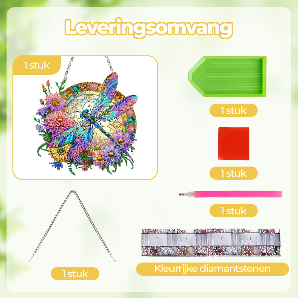 Acryl Libel en Levendige Chrysanten Diamond Painting Hangende Hanger