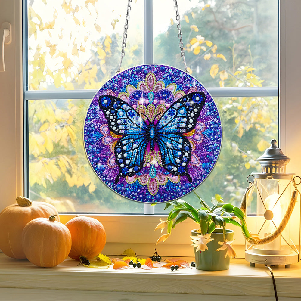 Acryl Mysterieus Blauwe Vlinder Diamond Painting Hangende Hanger