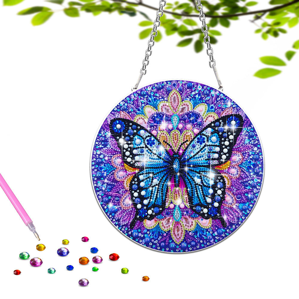 Acryl Mysterieus Blauwe Vlinder Diamond Painting Hangende Hanger