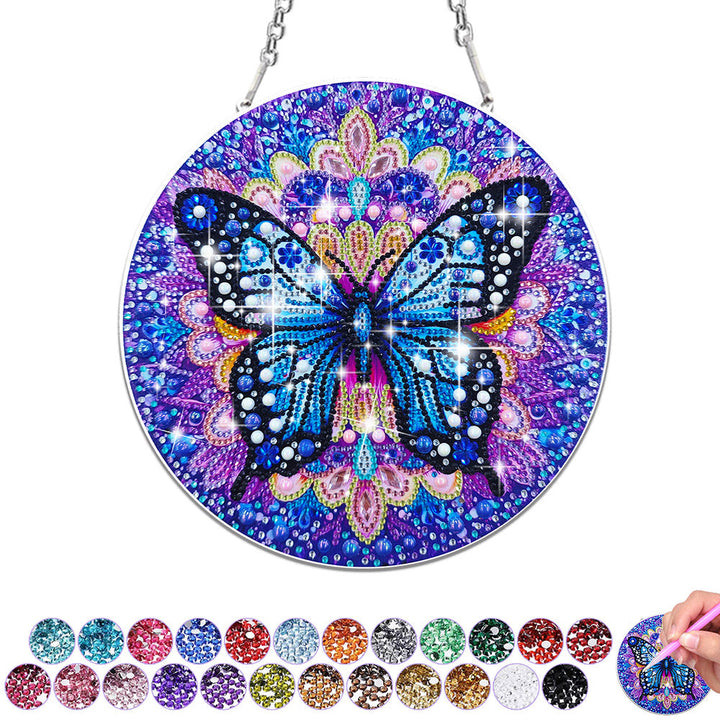 Acryl Mysterieus Blauwe Vlinder Diamond Painting Hangende Hanger