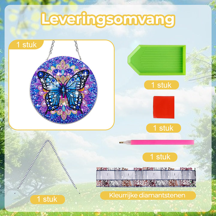 Acryl Mysterieus Blauwe Vlinder Diamond Painting Hangende Hanger