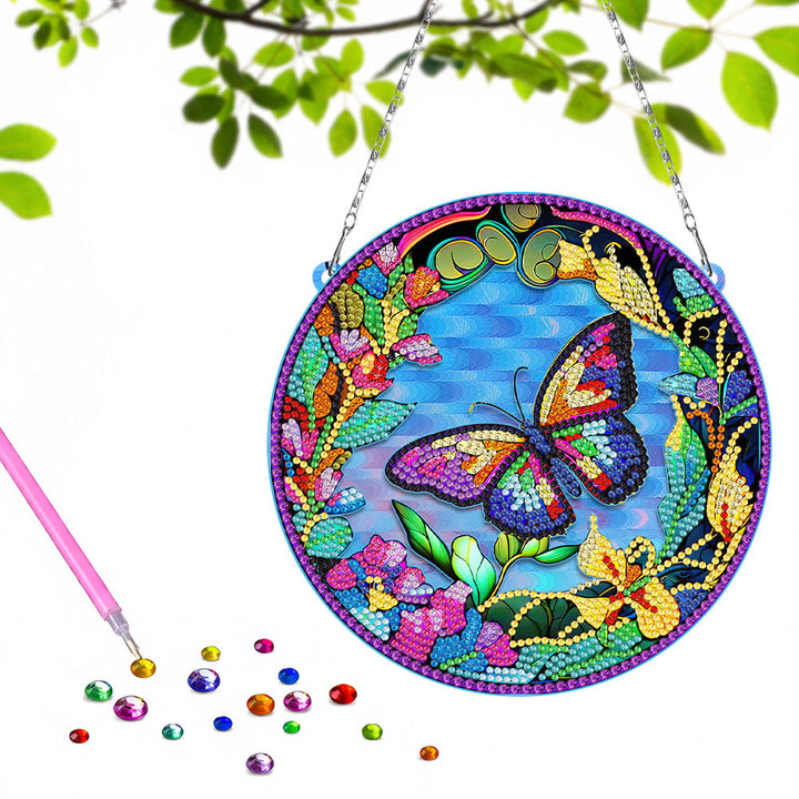 Acryl Vlinder en Krans Diamond Painting Hangende Hanger