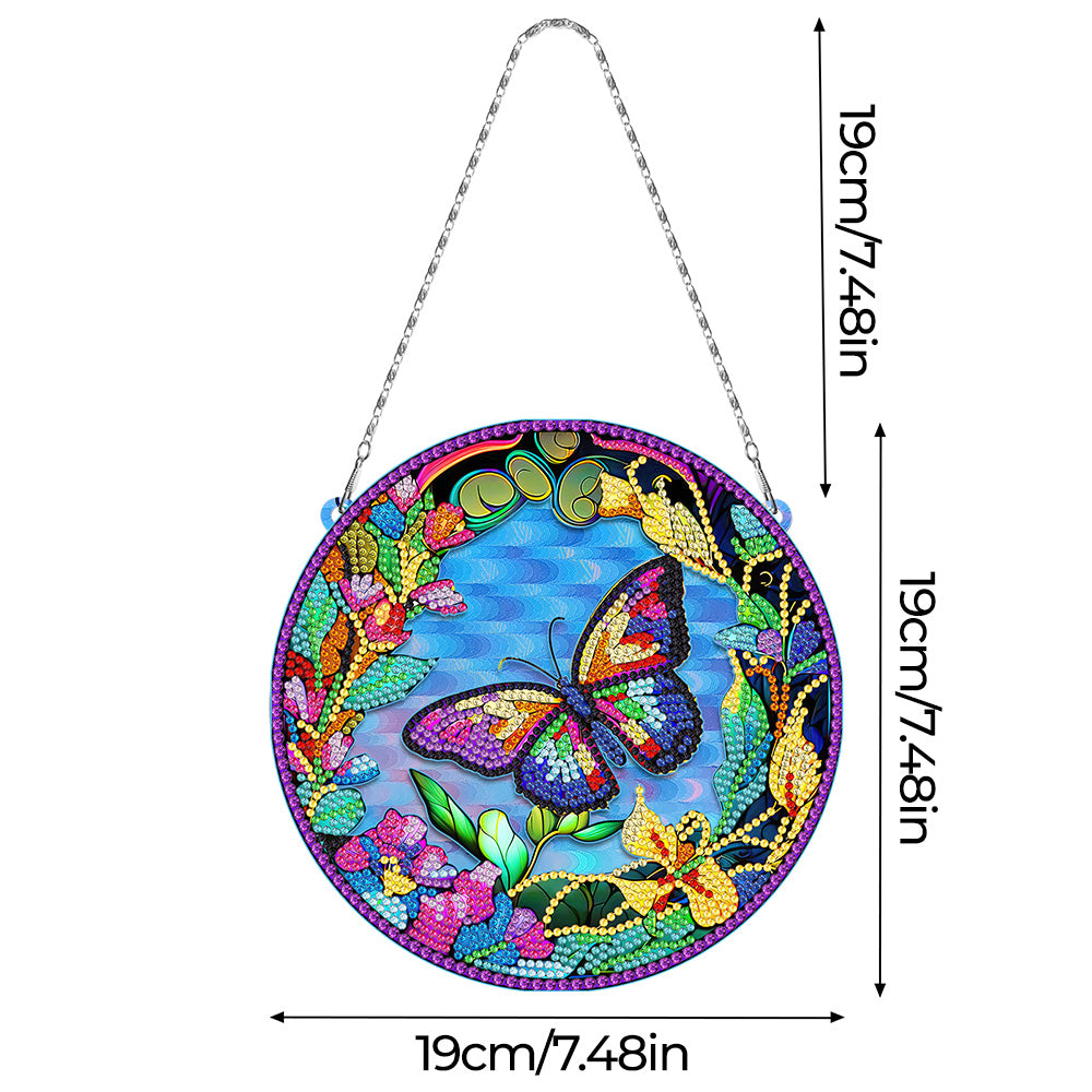 Acryl Vlinder en Krans Diamond Painting Hangende Hanger