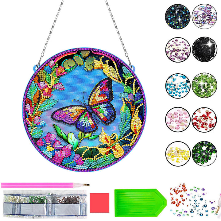 Acryl Vlinder en Krans Diamond Painting Hangende Hanger