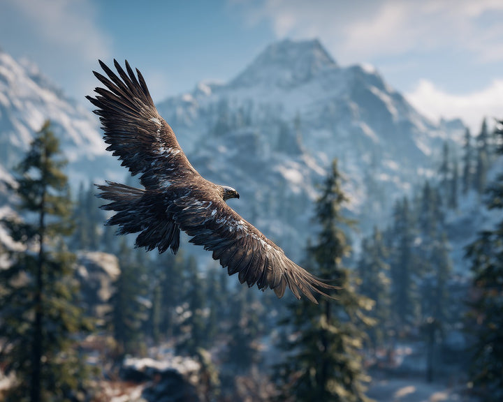 Adelaar Zweeft boven de Bergtoppen Diamond Painting
