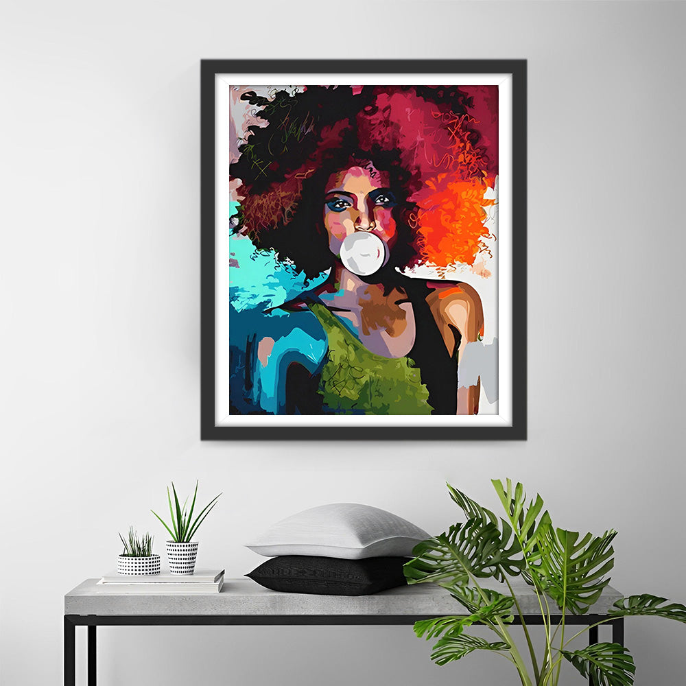 Afrikaanse Vrouw met Rood Haar Diamond Painting