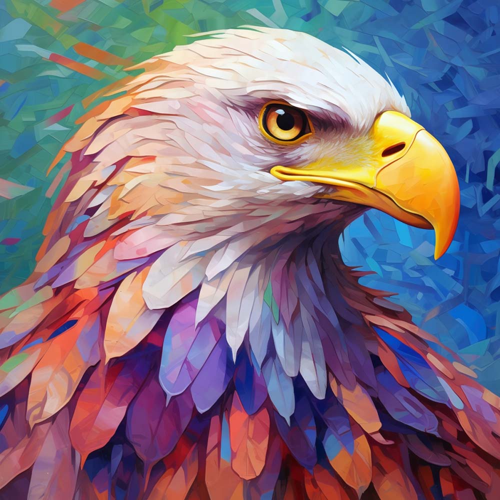 Alerte Kleurrijke Adelaar Diamond Painting