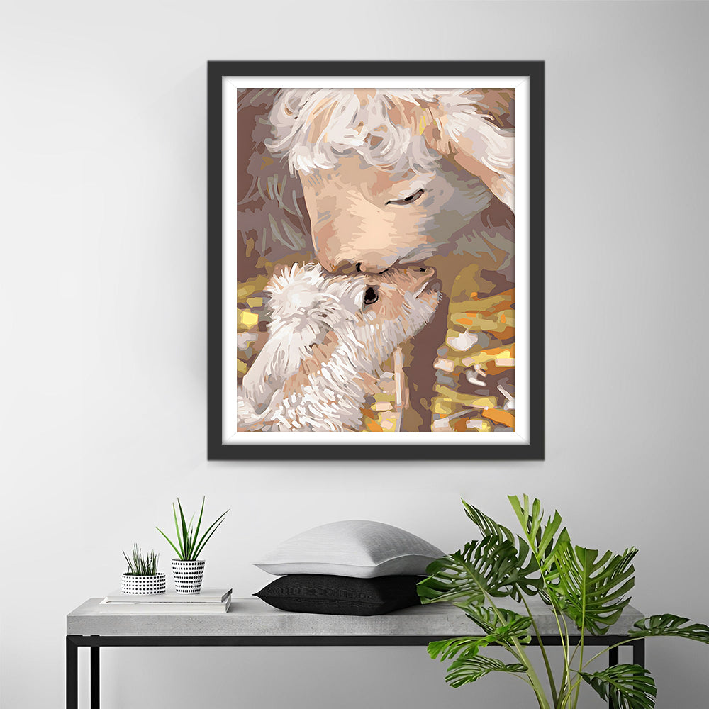 Alpaca en Haar Baby Diamond Painting