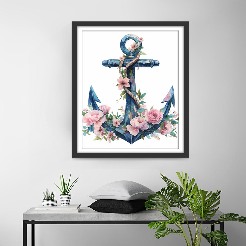 Anker met Bloemen Diamond Painting