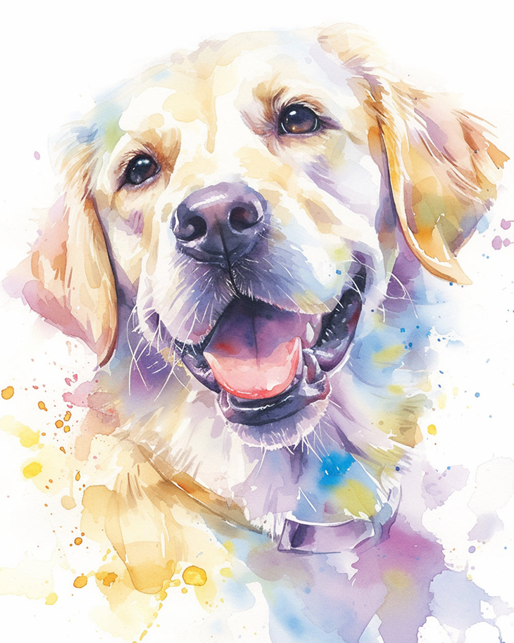 Aquarel Blije Hond Diamond Painting