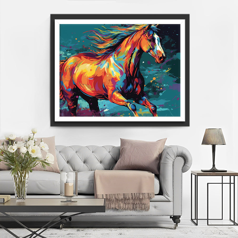Aquarel Galopperend Paard Diamond Painting