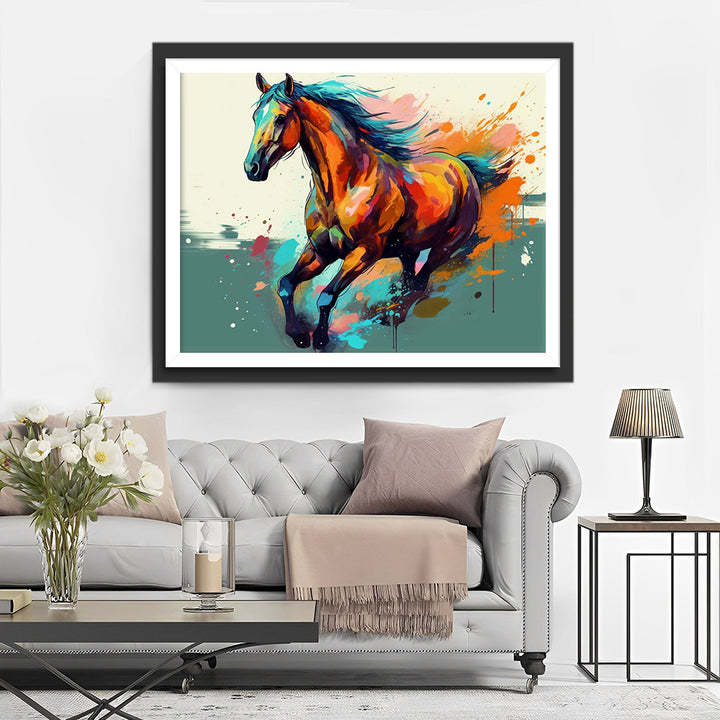 Aquarel Galopperend Paard Diamond Painting