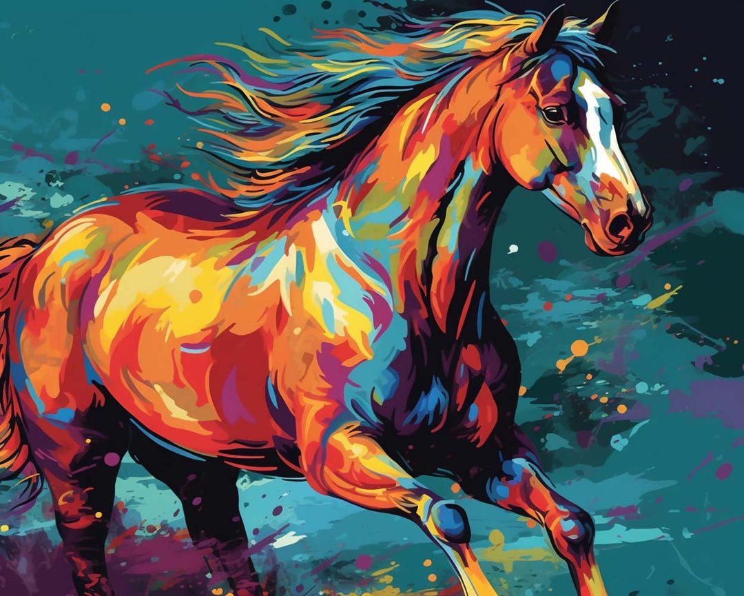 Aquarel Galopperend Paard Diamond Painting