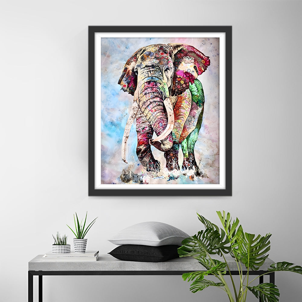 Aquarel Olifant Diamond Painting