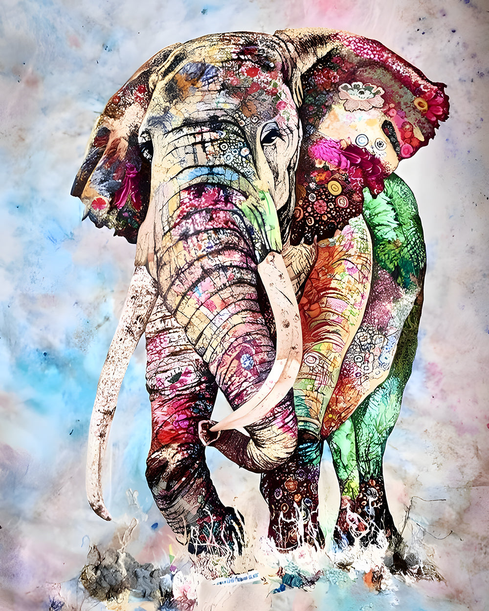 Aquarel Olifant Diamond Painting