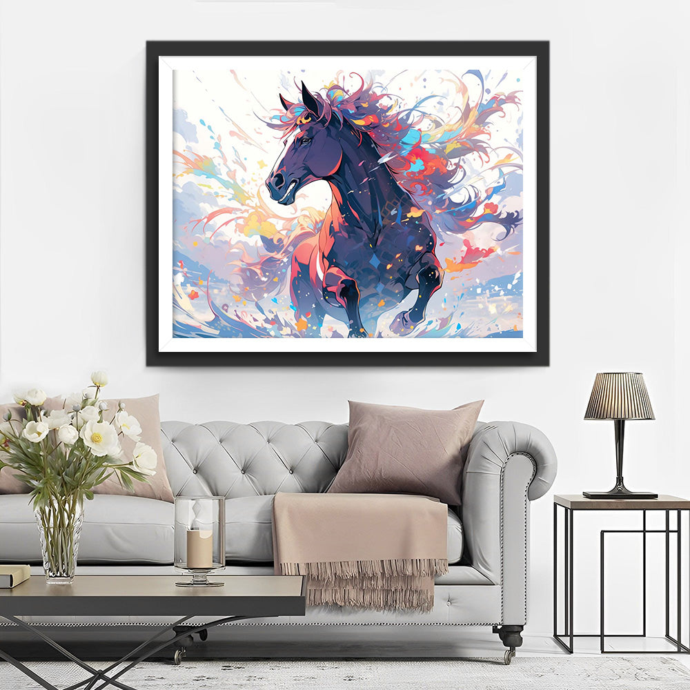Aquarel Paard Rennend Diamond Painting