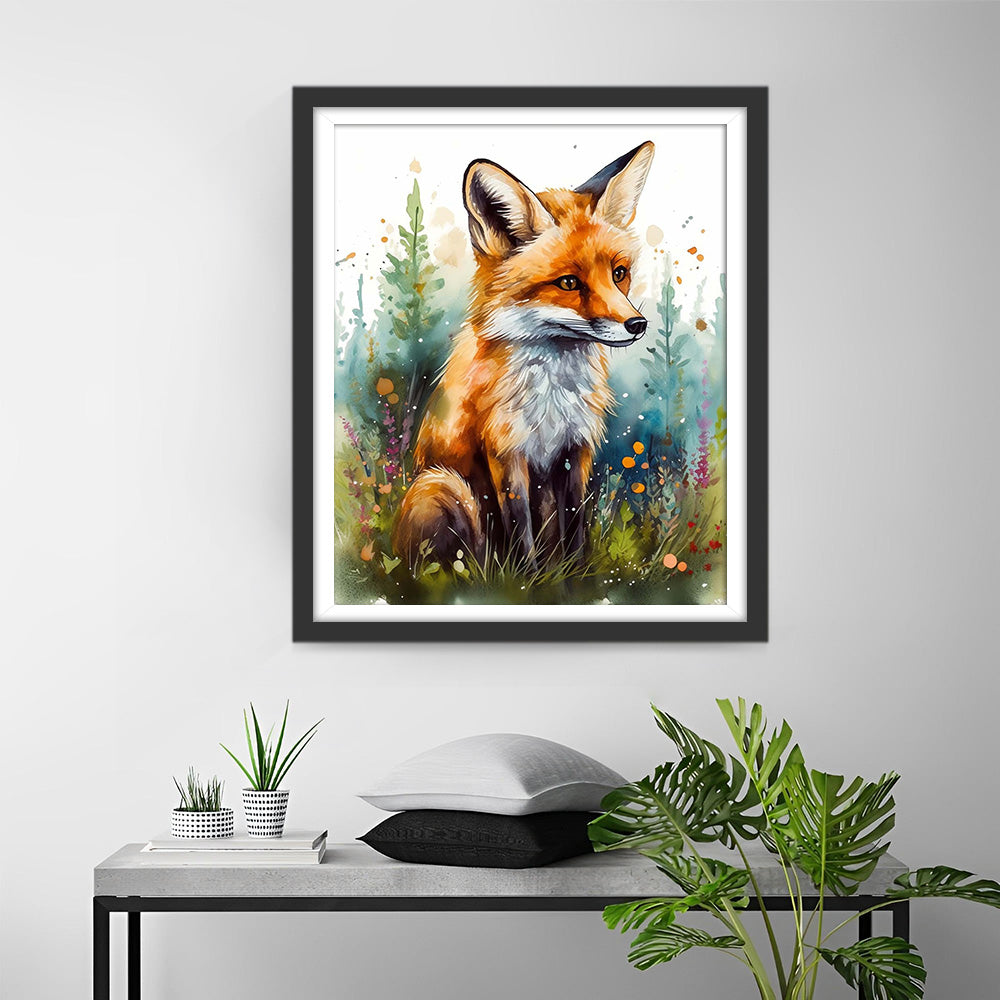 Aquarel Vos en Gras Diamond Painting