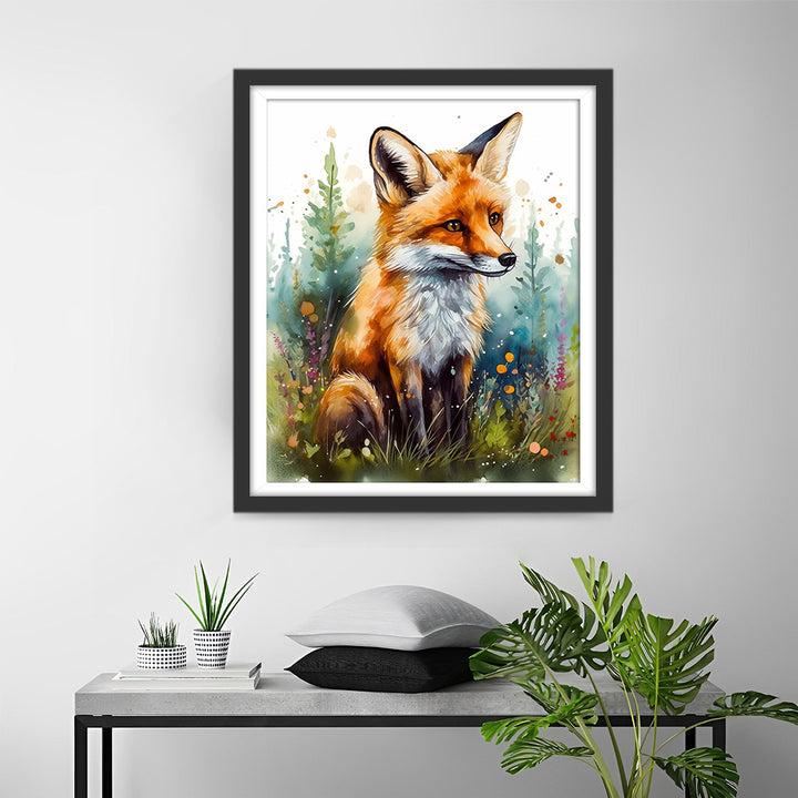 Aquarel Vos en Gras Diamond Painting