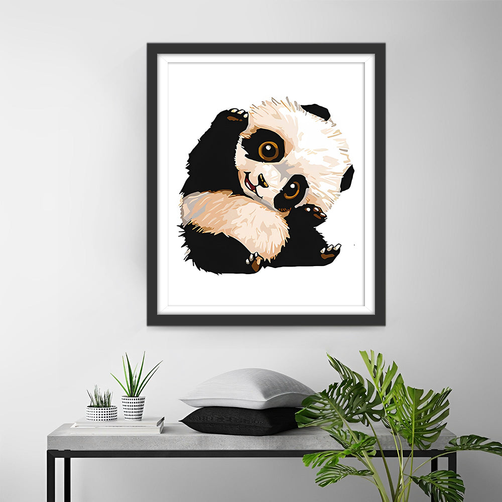Baby Panda die Zich Uitstrekt Diamond Painting
