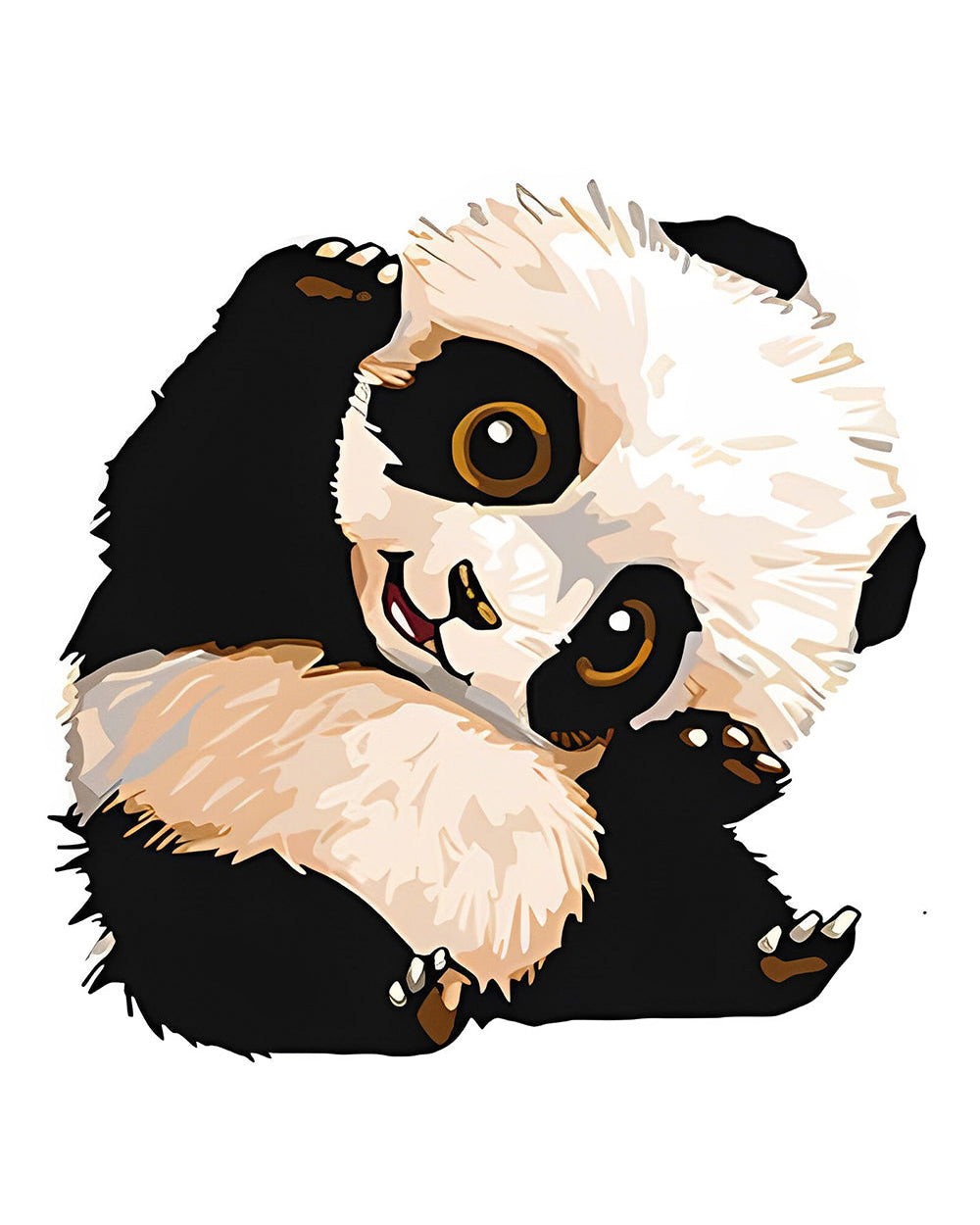 Baby Panda die Zich Uitstrekt Diamond Painting