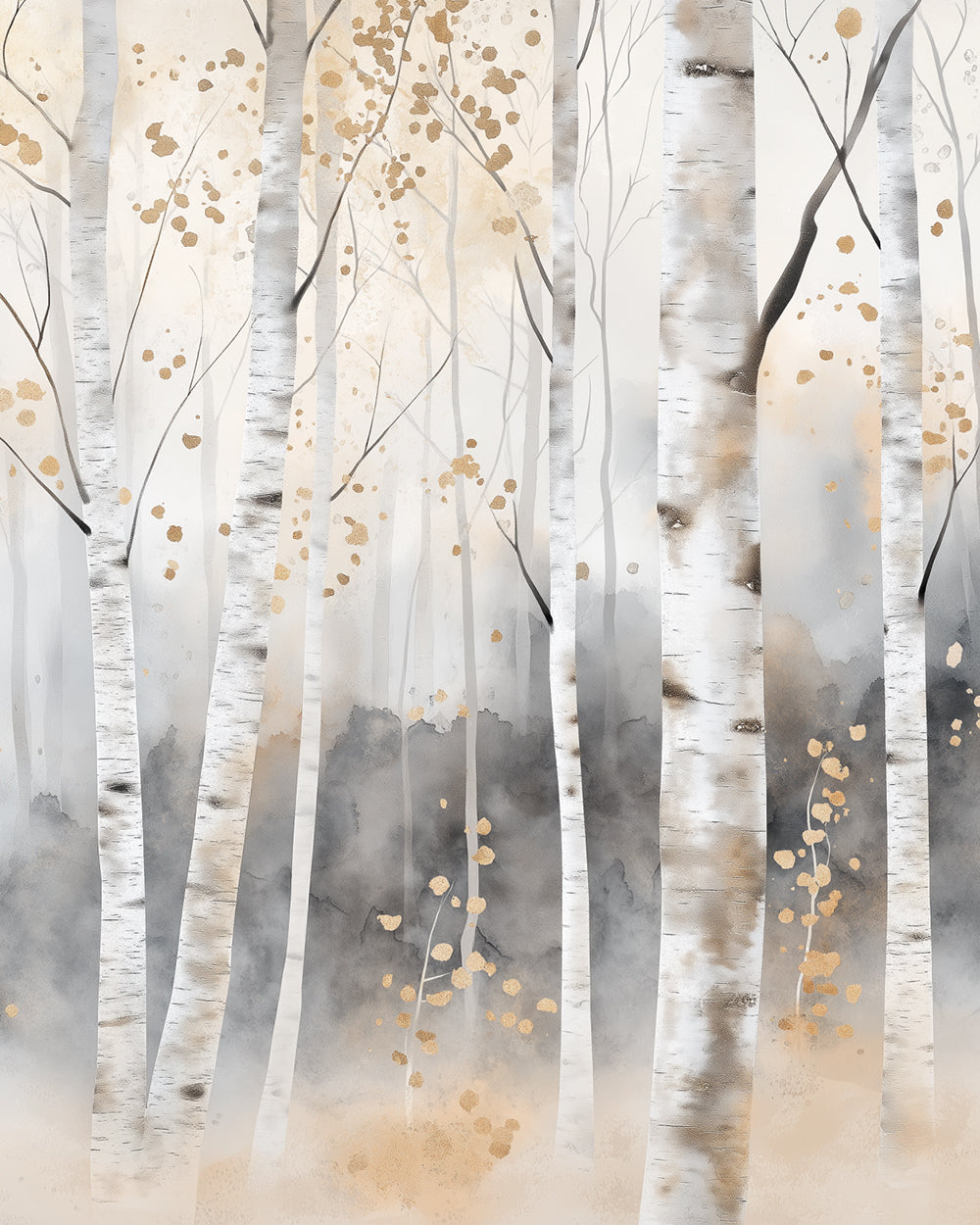 Berkenbomen in de Winter Diamond Painting