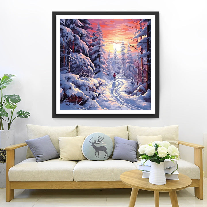 Besneeuwd Bos Diamond Painting