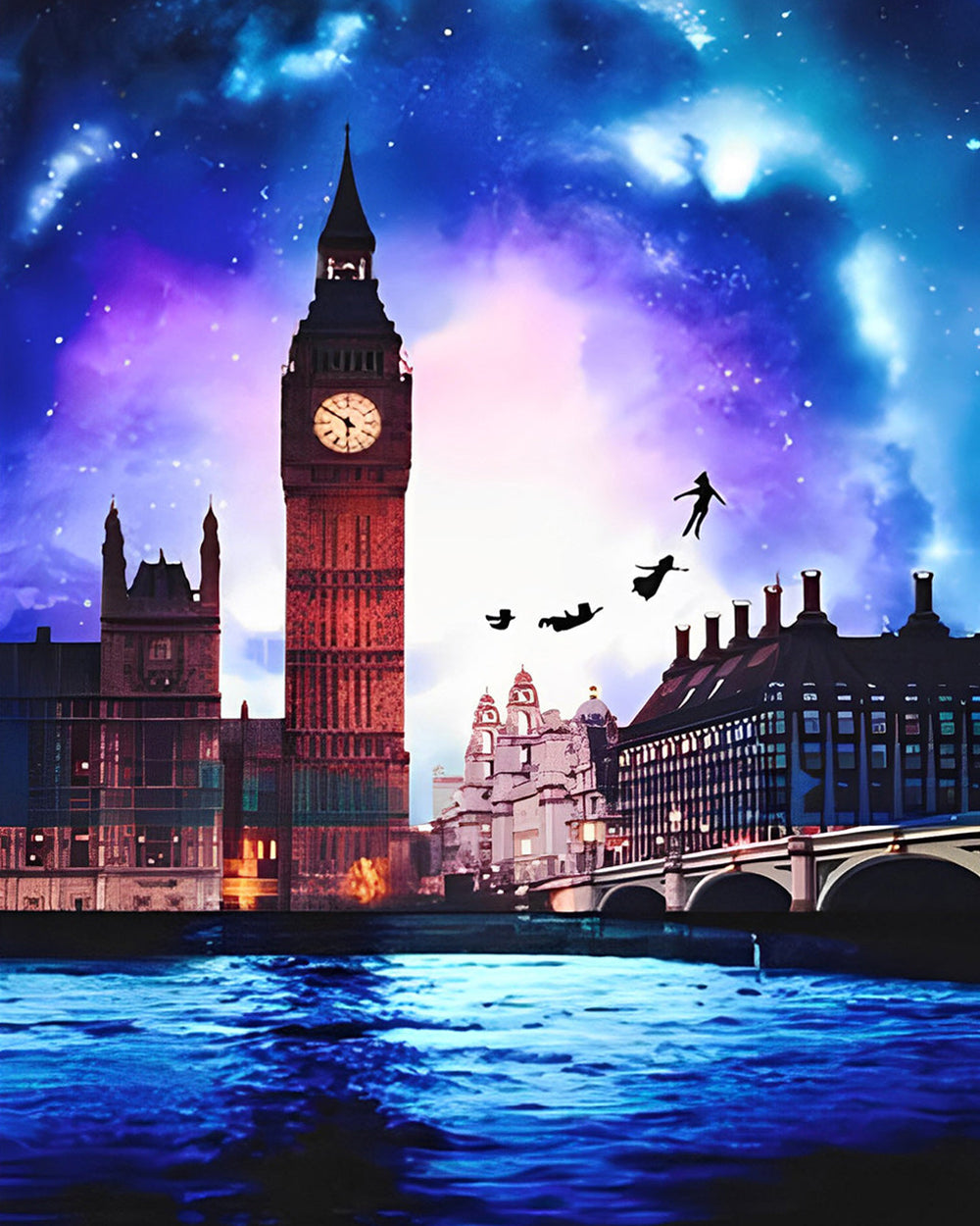 Big Ben bij Schemer Diamond Painting
