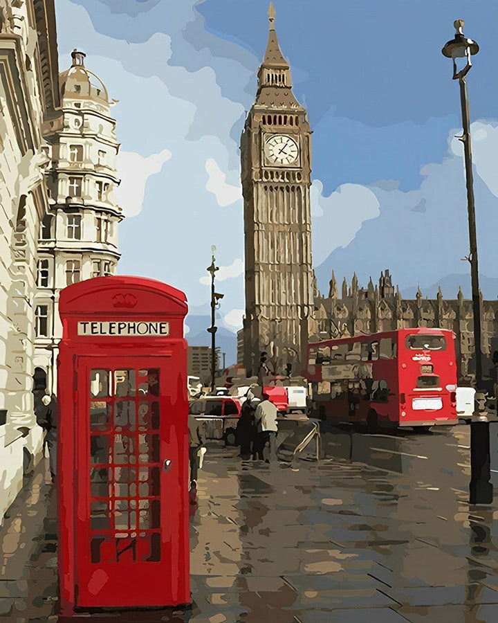 Big Ben en Rode Telefooncel Diamond Painting