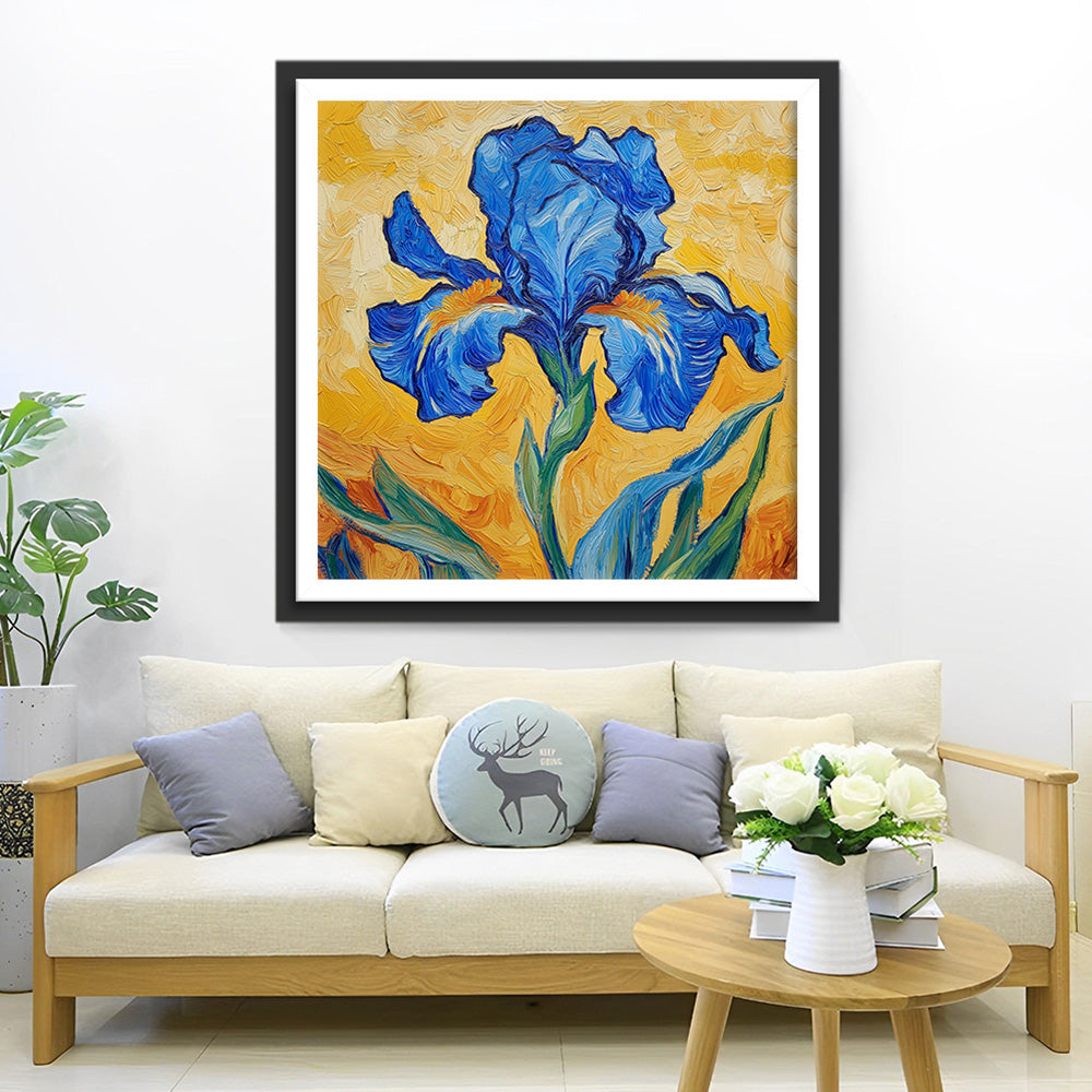 Blauwe Irisbloem Diamond Painting