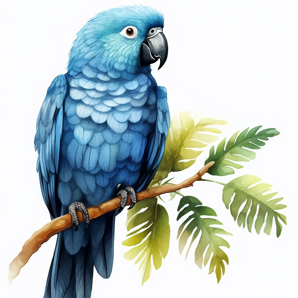 Blauwe Papegaai op een Tak Diamond Painting