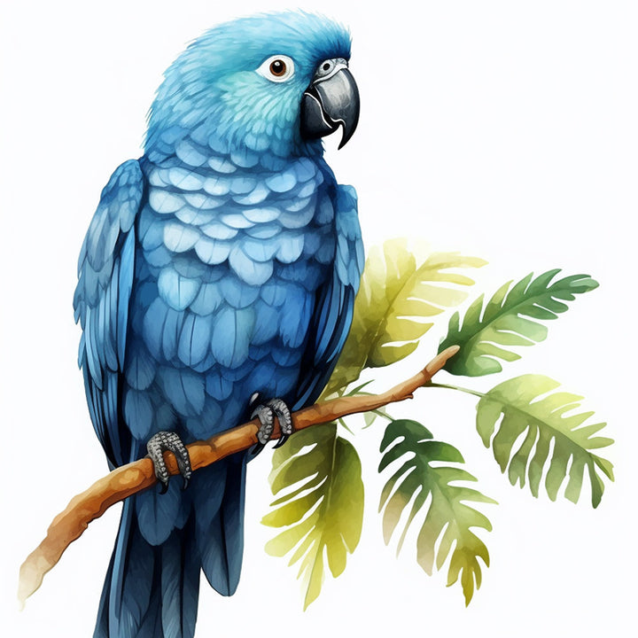 Blauwe Papegaai op een Tak Diamond Painting