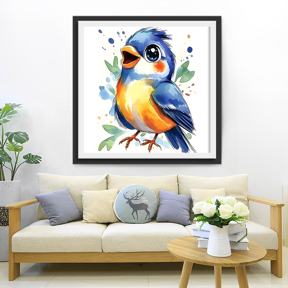 Blije Zingende Vogel Diamond Painting