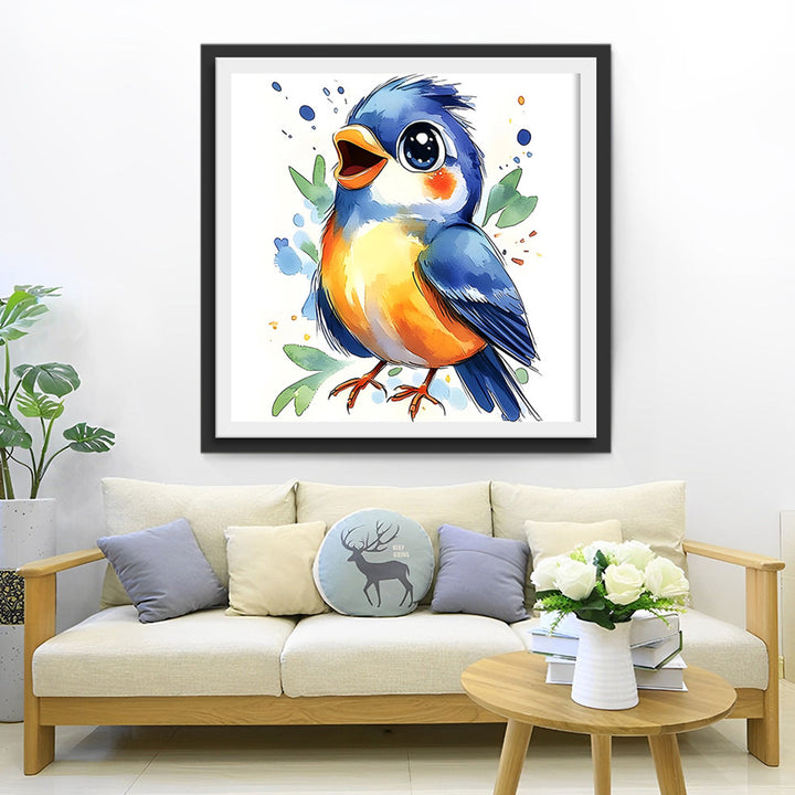 Blije Zingende Vogel Diamond Painting