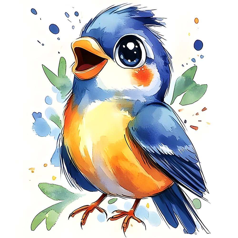 Blije Zingende Vogel Diamond Painting
