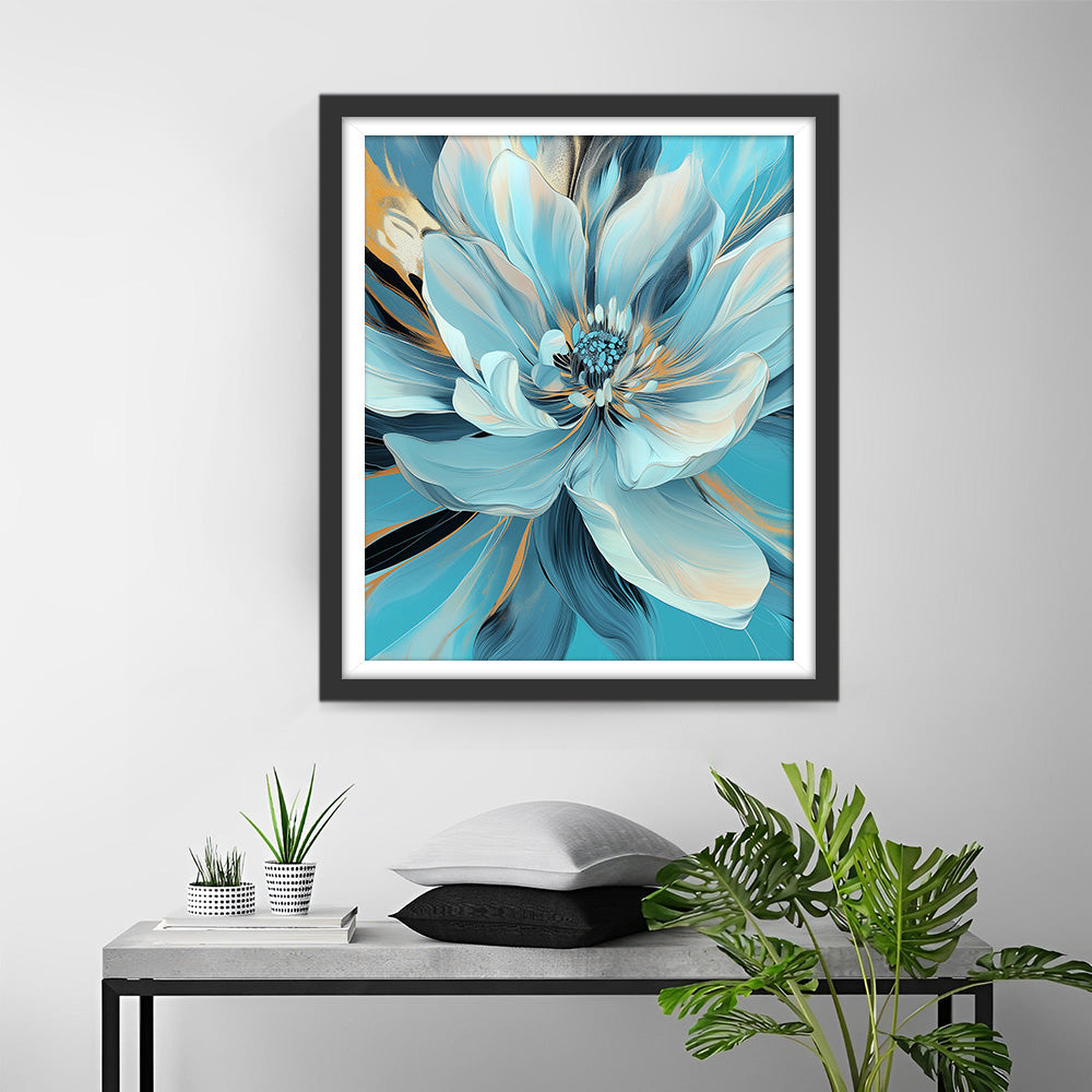 Bloeiende Blauwe Bloem Diamond Painting