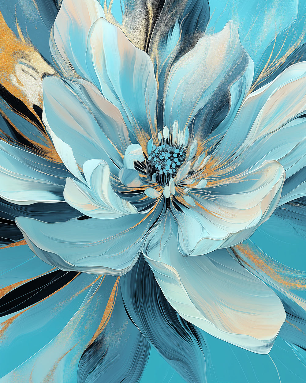 Bloeiende Blauwe Bloem Diamond Painting