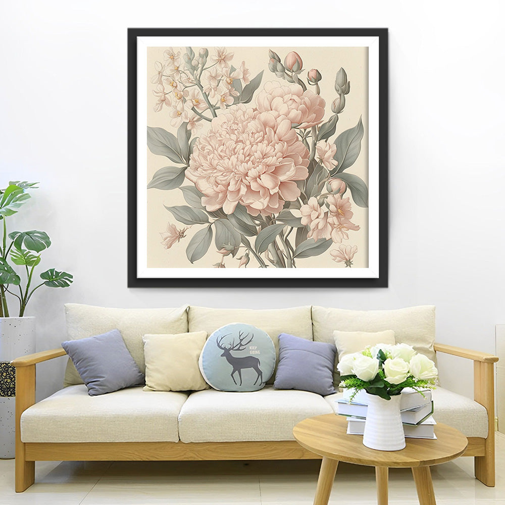 Bloeiende Chrysant en Knoppen Diamond Painting