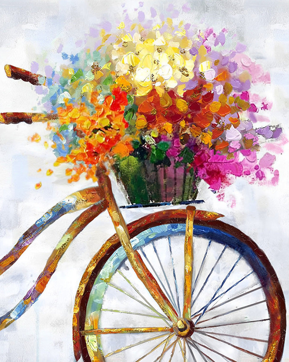 Bloemen in Fietsmand Diamond Painting