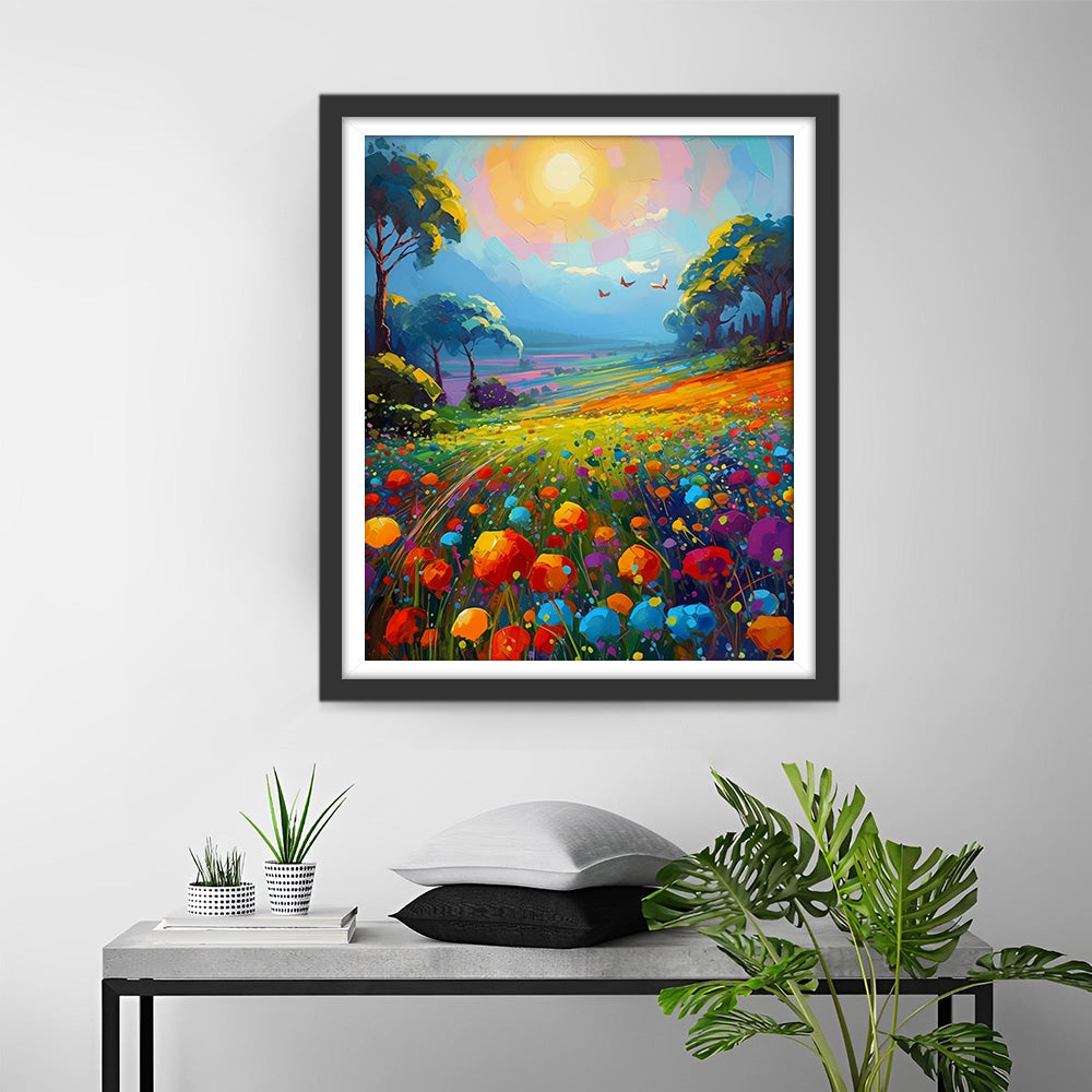 Bloemen in het Wilde Veld Diamond Painting