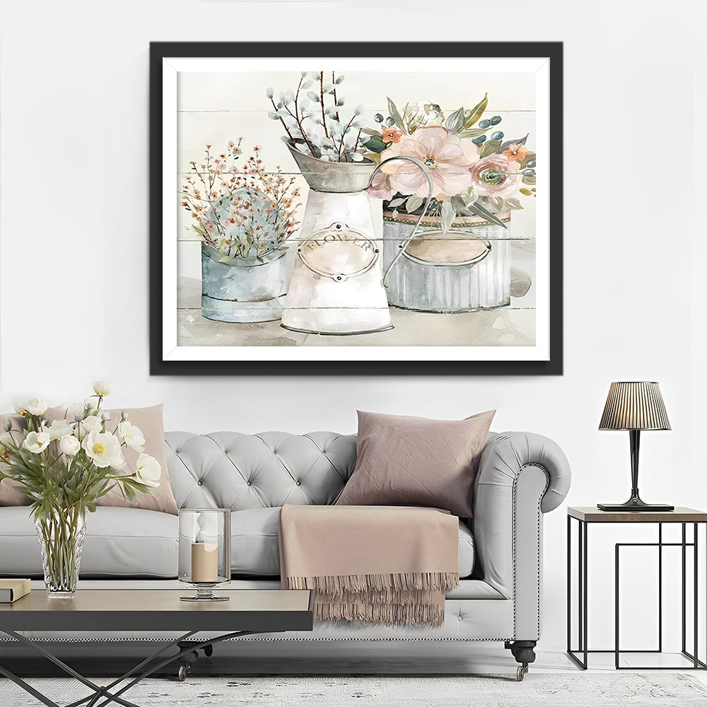 Bloempotten Diamond Painting