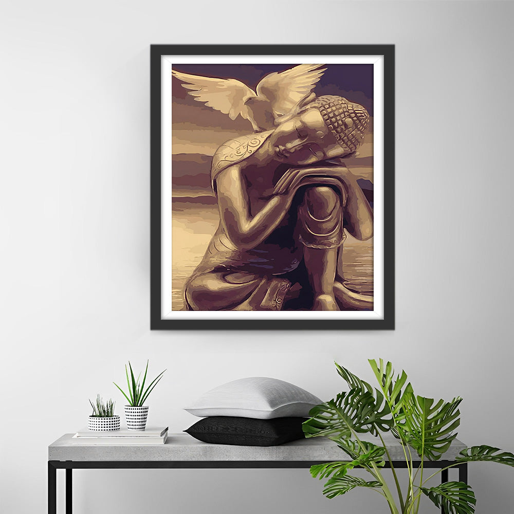 Boeddha en Duif Diamond Painting