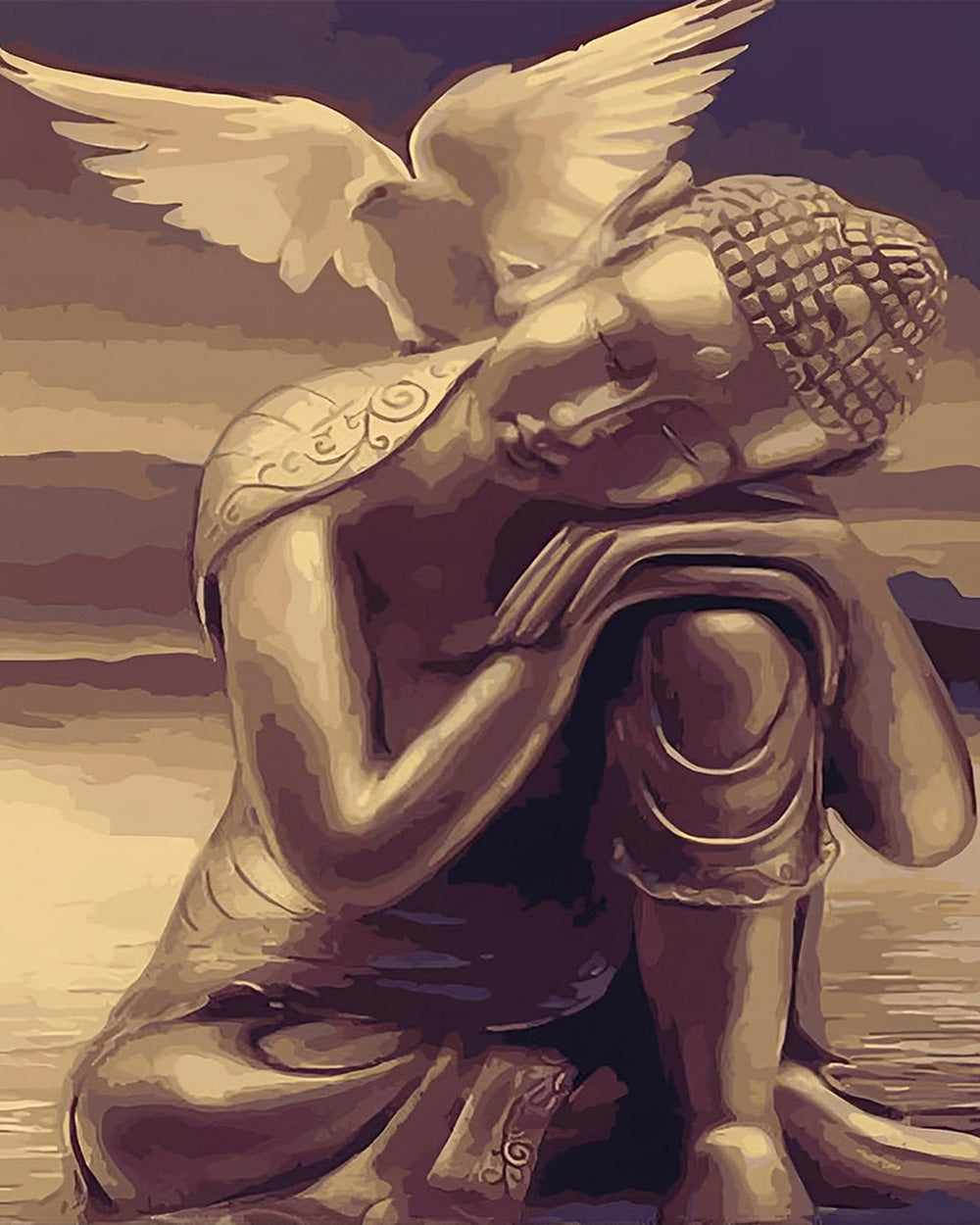 Boeddha en Duif Diamond Painting