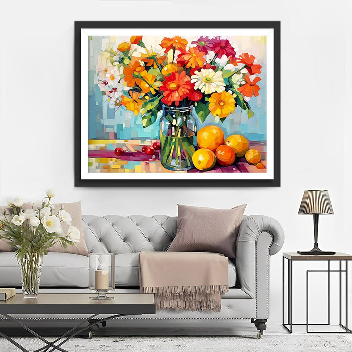 Boeket Bloemen en Vruchten Diamond Painting