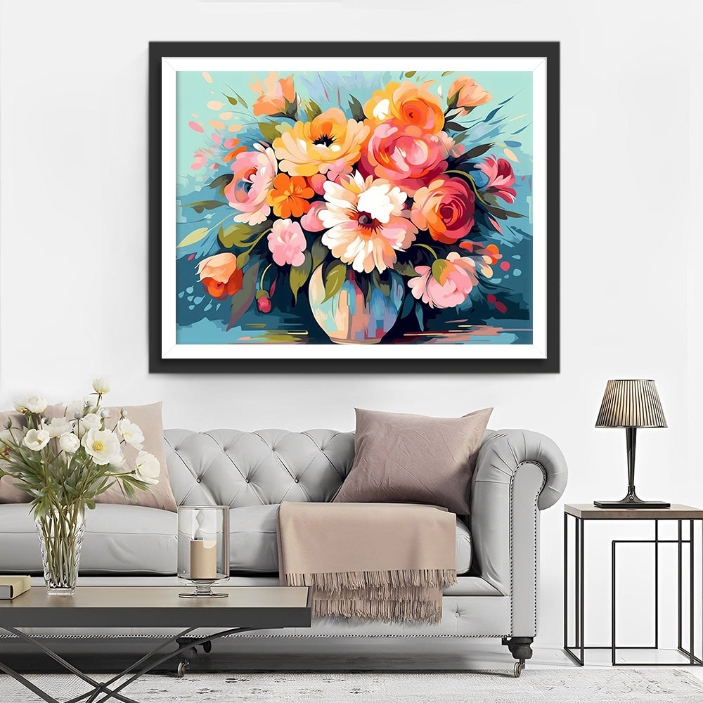 Boeket Bloemen in een Vaas Diamond Painting