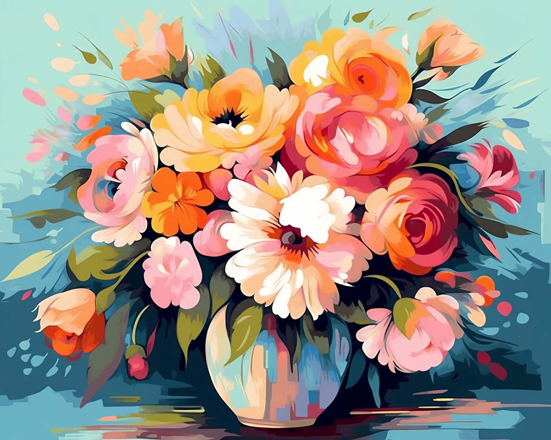 Boeket Bloemen in een Vaas Diamond Painting