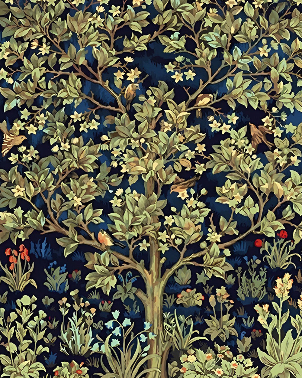 Boom Vol Groene Bladeren Diamond Painting