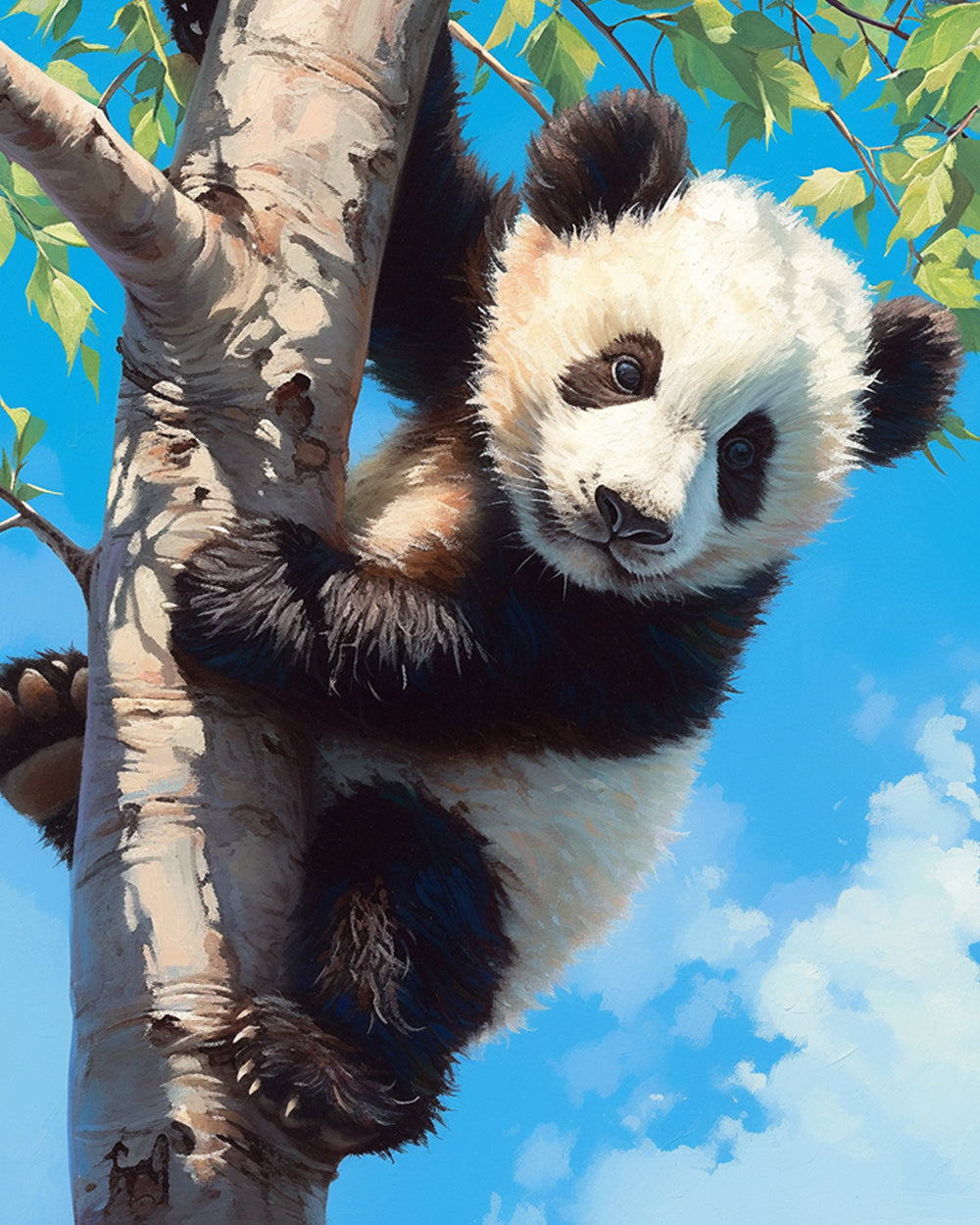 Boomklimmende Panda Diamond Painting