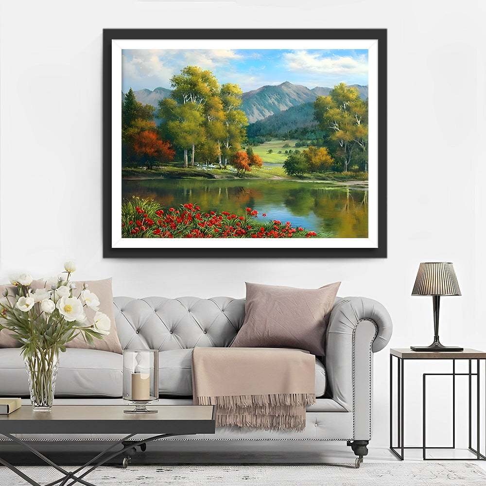 Bos, Berg en Meer Diamond Painting