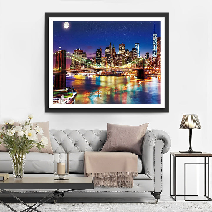 Brooklyn Bridge 's Nachts Diamond Painting