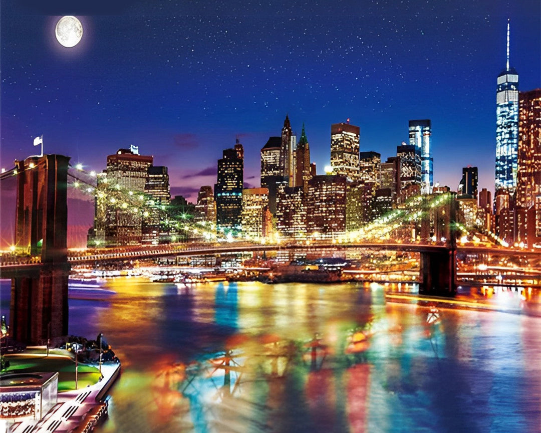 Brooklyn Bridge 's Nachts Diamond Painting